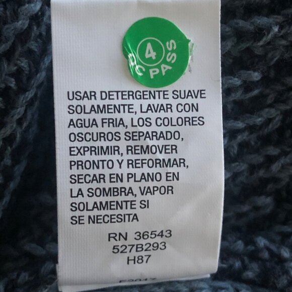 Bass Size L/G Men's Long Sleeve 1/4 Zip Heather Blue Sweater - Picture 12 of 14